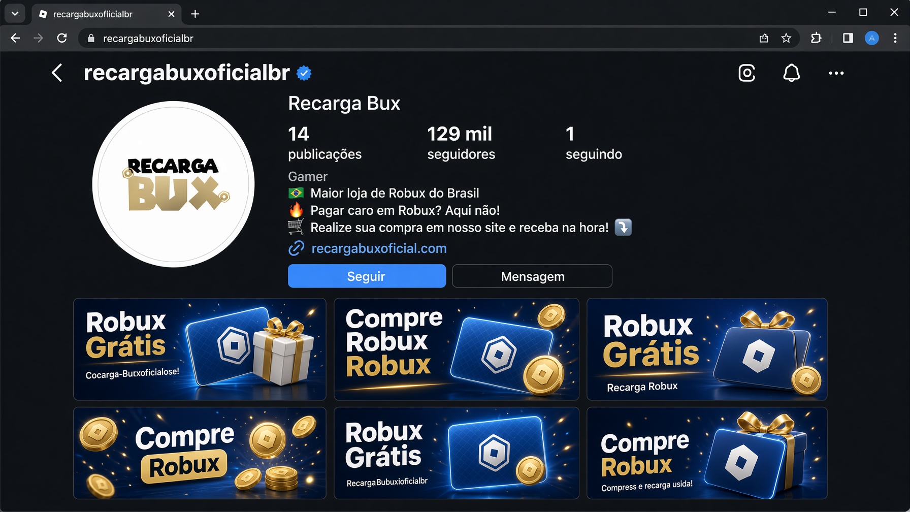 Comunidade RecargasBuxs no computador